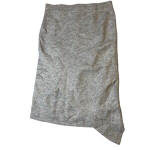 Simply Vera Wang Womens Gray Marl Ribbed Knit Asymmetrical Wrap Skirt Medium